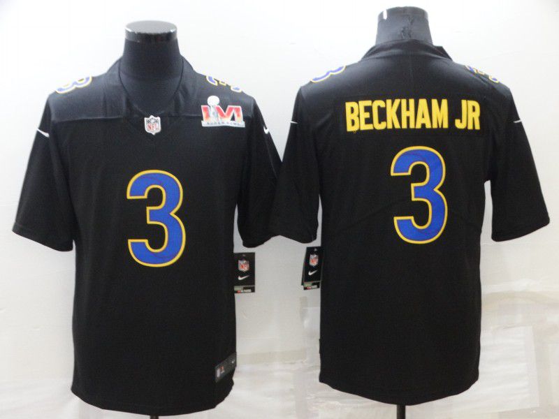 Cheap Men Los Angeles Rams 3 Beckham jr Black 2022 Super Bowl Vapor Untouchable Limited Nike NFL Jersey